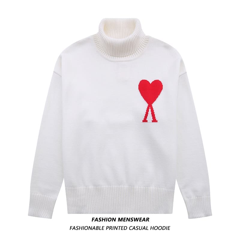 Ami Aeeo White Sweater Turtleneck