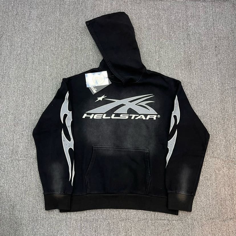 H*lst*r vintage washed big logo hoodie