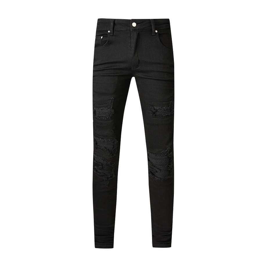 Xingx Patchwork Ripped Jeans 3