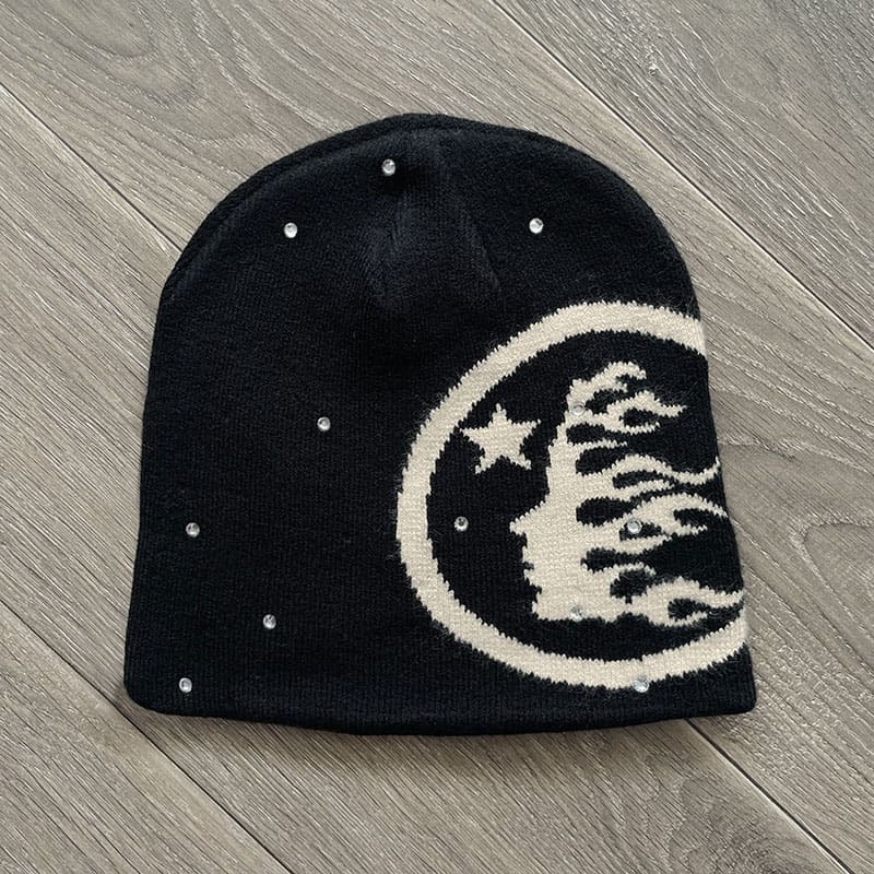 H*lst*r studios logo sports flame beanie casual wool hat