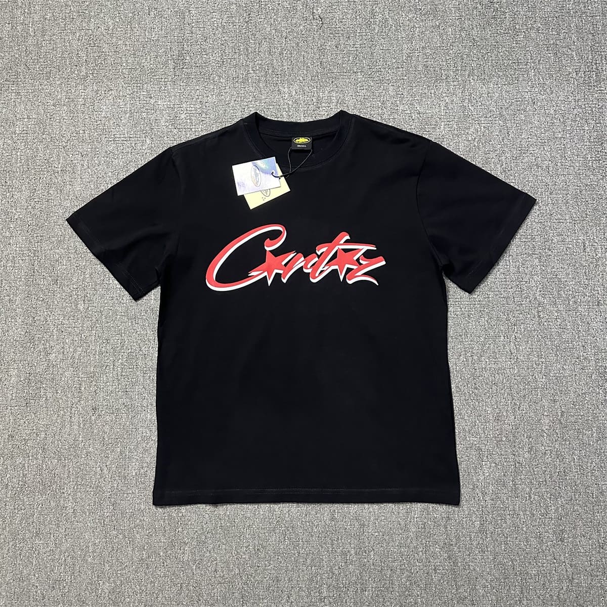Corteiz Devil Island Red Logo Print Couple Loose Casual Round Neck T-Shirt