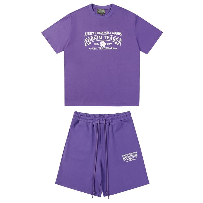 Denim Tears Kapok Letter Print T-Shirt & Shorts