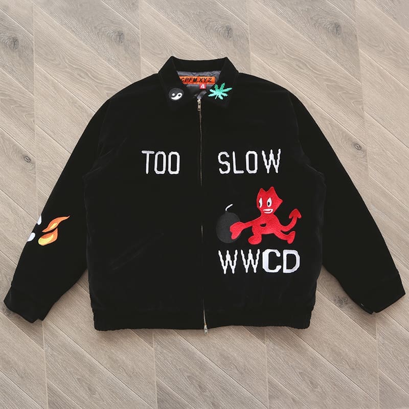 Cpfm.Xyz Suede Embroidery Souvenir Jacket