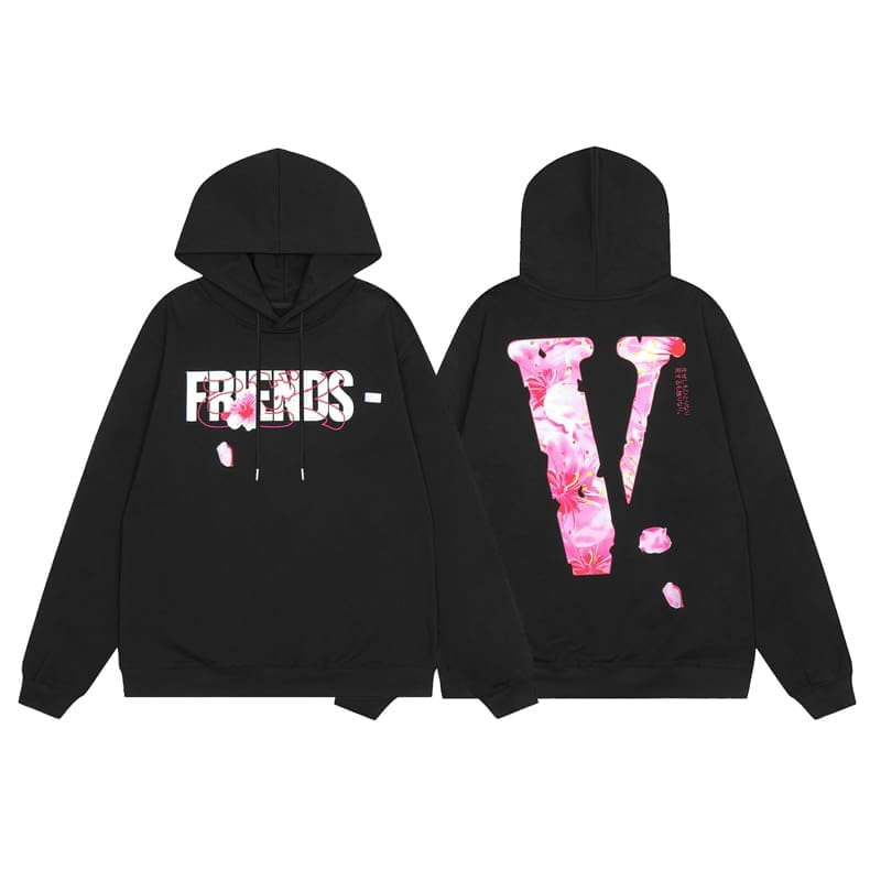 VLONE x Juice WRLD Big V Hoodie for Men and Women High Street Fashion