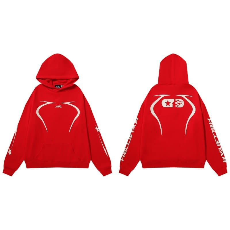 H*lst*r mud print hooded sweater