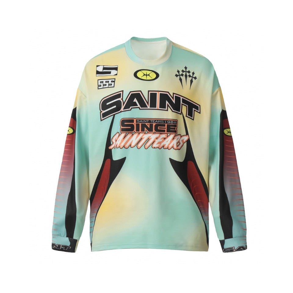 Saint Michael Vintage Loose Long Sleeve Drop Shoulder T-Shirt for Men
