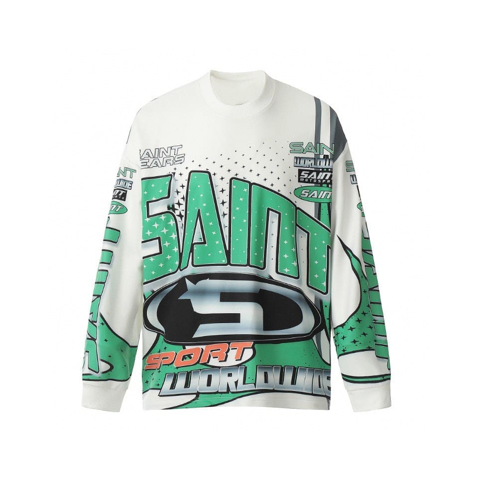 Saint Michael Vintage Loose Long Sleeve Drop Shoulder T-Shirt for Men