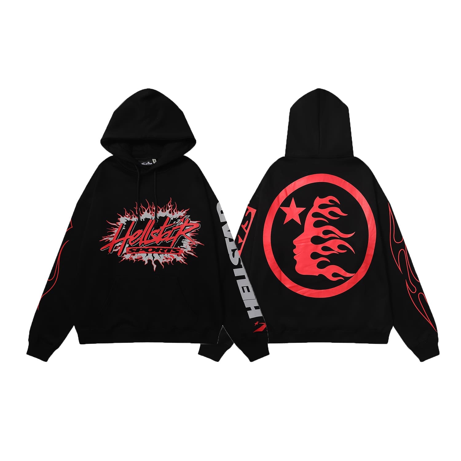 H*lst*r hell star mud print hooded sweater