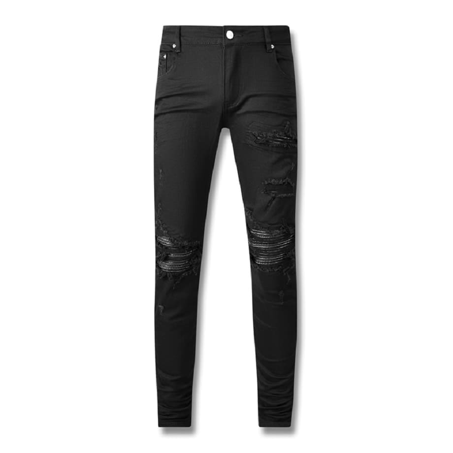 Xingx Patchwork Ripped Jeans 2