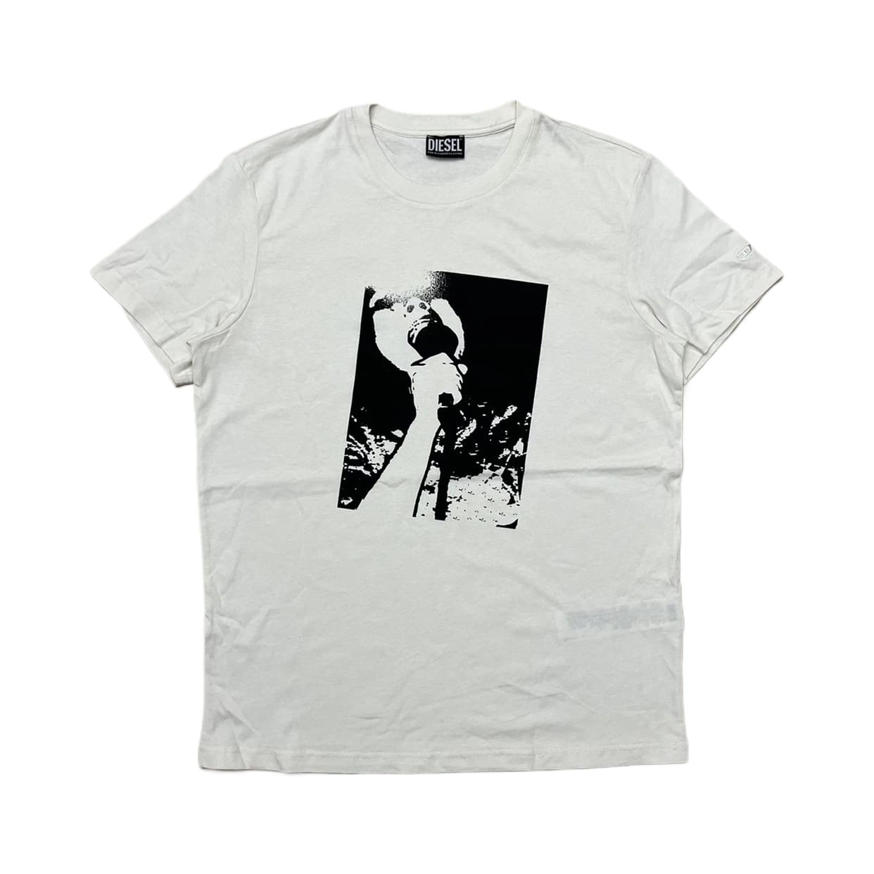 Diesel T-Diegors-C4 Cotton Vintage Print Short Sleeve T-Shirt