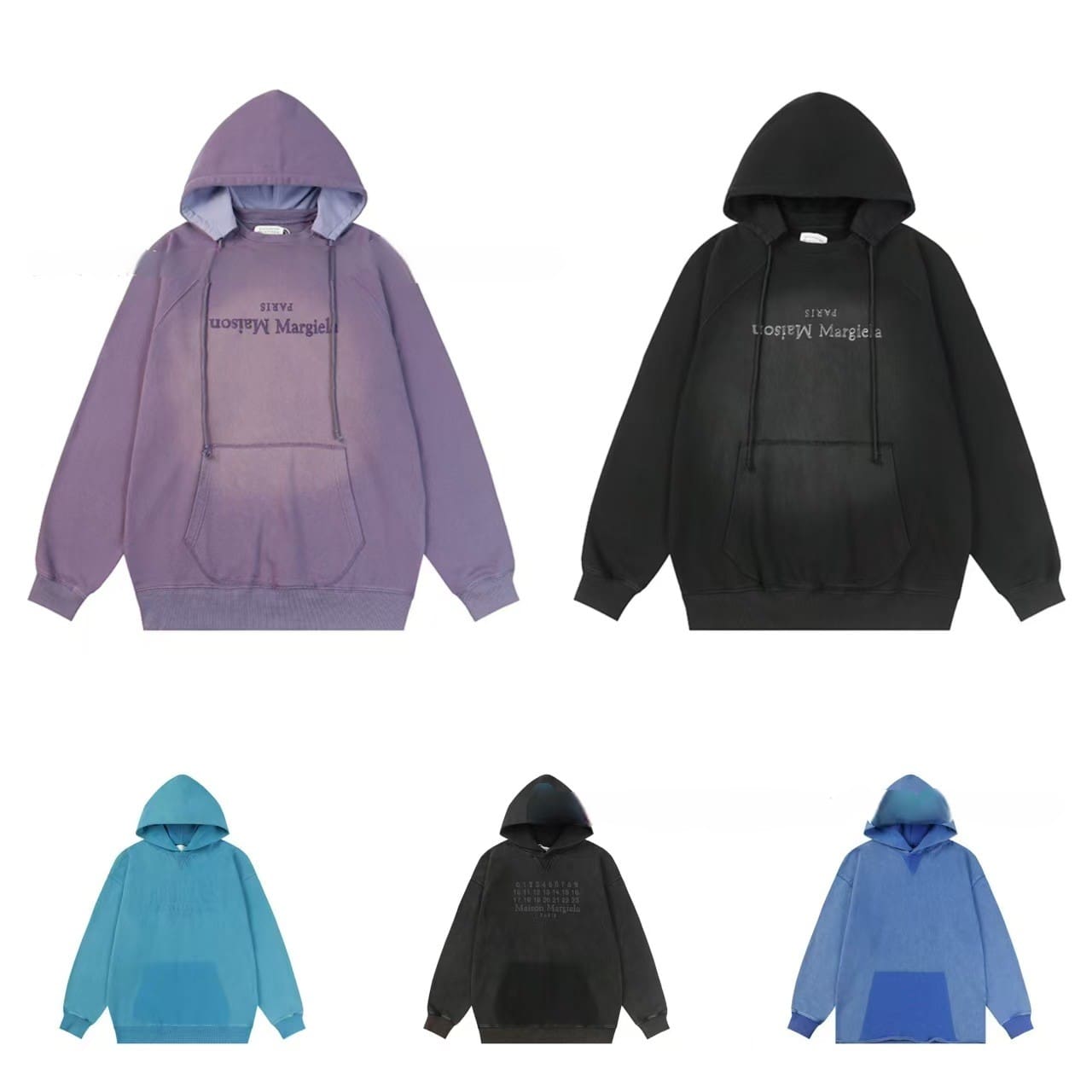 Maison Margiela MM6 Washed-Out Hooded Sweater for Men and Women