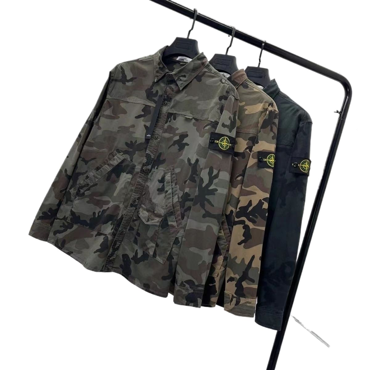 Stone Island Camouflage Shirt Coat Loose Fit Autumn Fashion