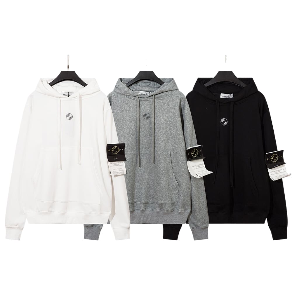 Stone Island Embroidered Icon Hoodie Pullover for Men and Women
