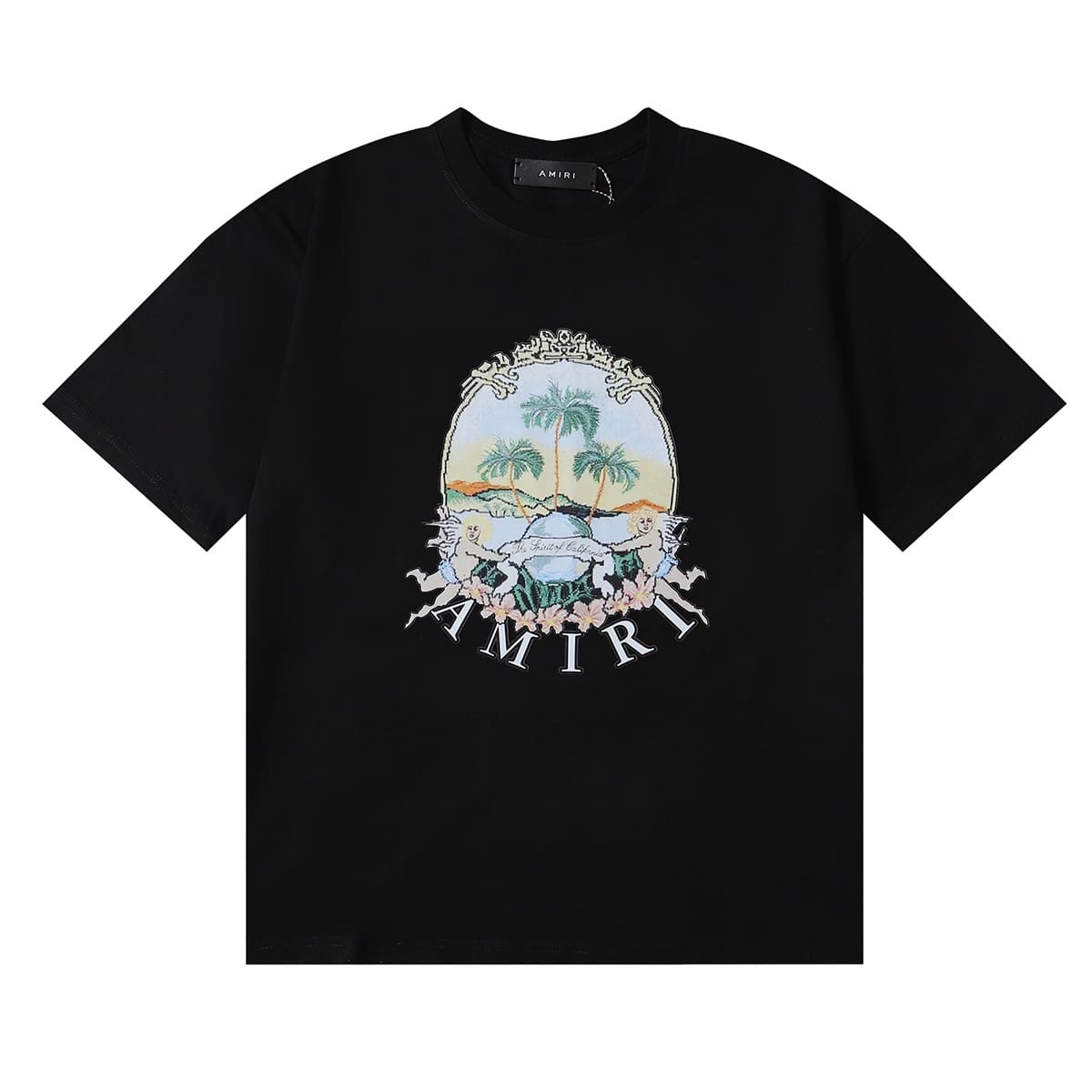 Amiri Fashion Solid Color High Street T-Shirt Retro Loose Fit 2
