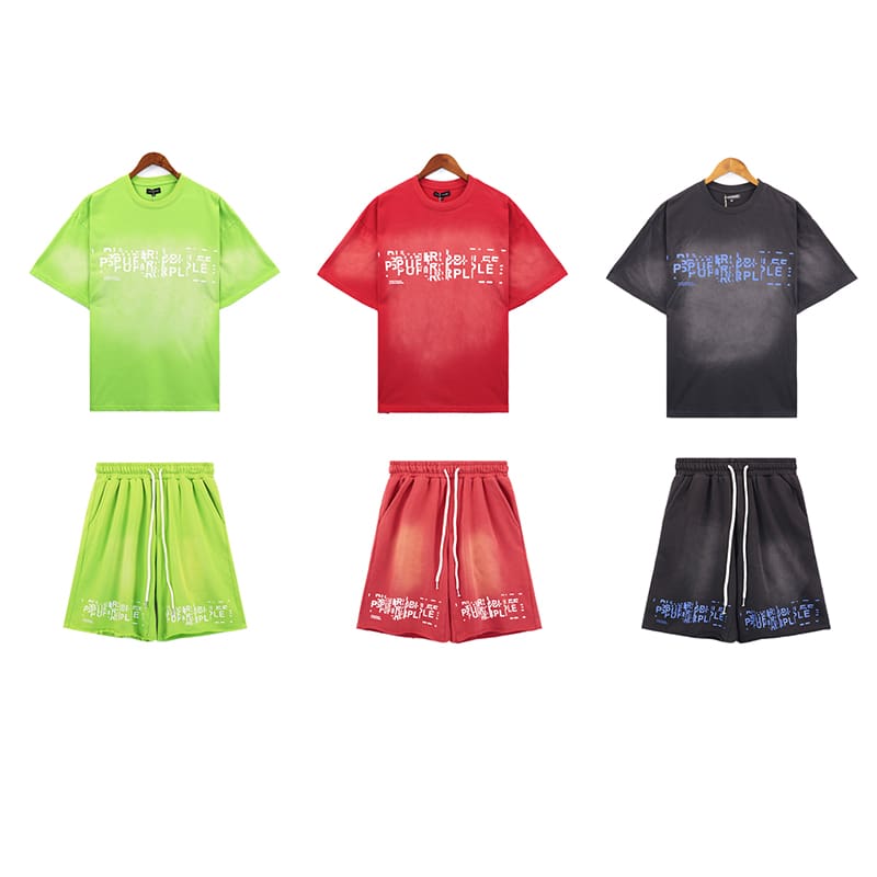 vlone fog pu*re b*and washed cotton t-shirt with glitch sports shorts