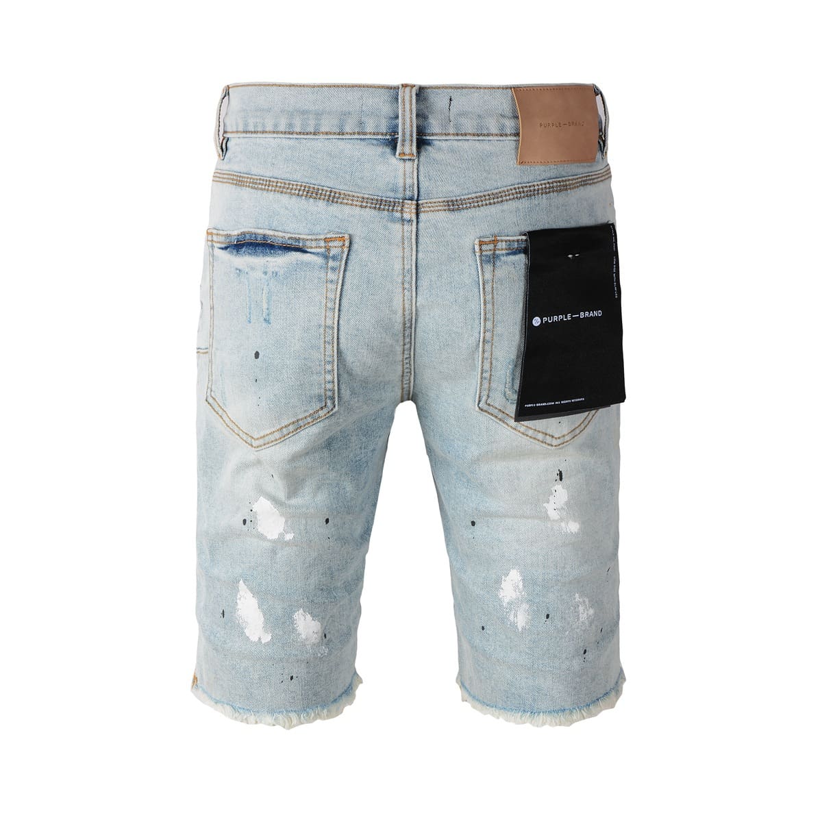 pu*re b*and denim shorts american high street blue paint spots 5006