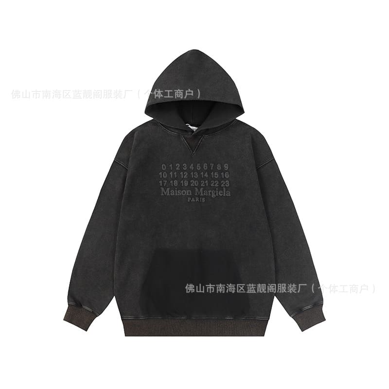 Maison Margiela MM6 Washed-Out Hooded Sweater for Men and Women
