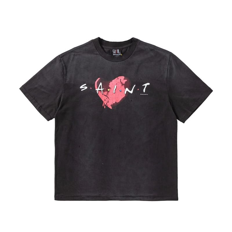 Saint Michael Destroy Love Vintage Washed VTG Short Sleeve T-Shirt for Men