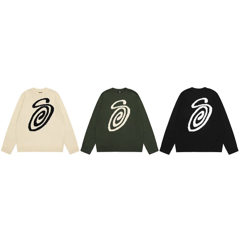 Stussy Mosquito-Repellent Pattern Jacquard Knit Sweater