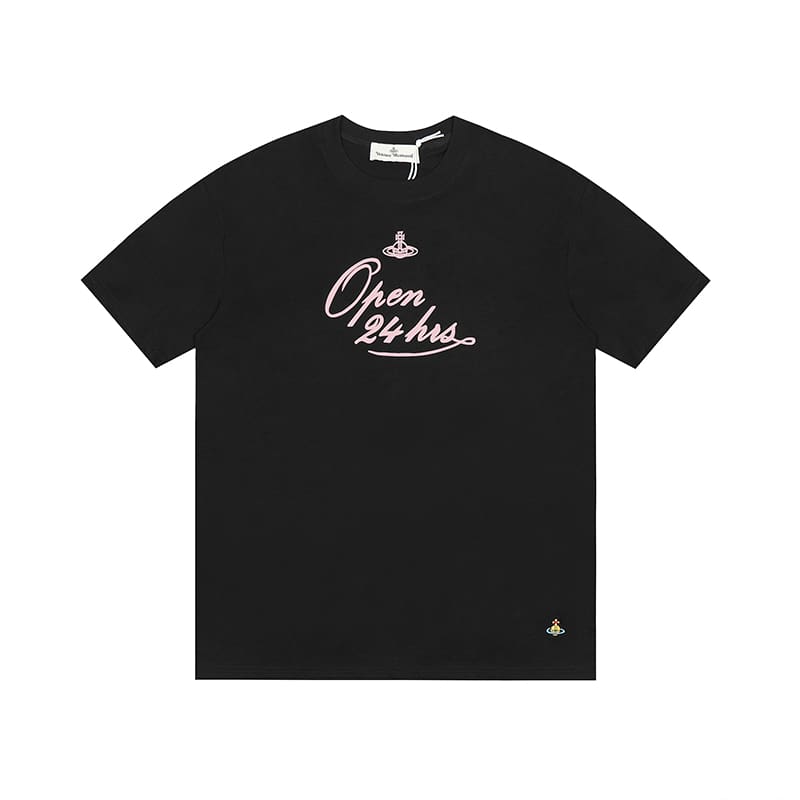 Vivienne Westwood Splash-Ink Embroidered Star Print Round Neck T-Shirt Half Sleeve