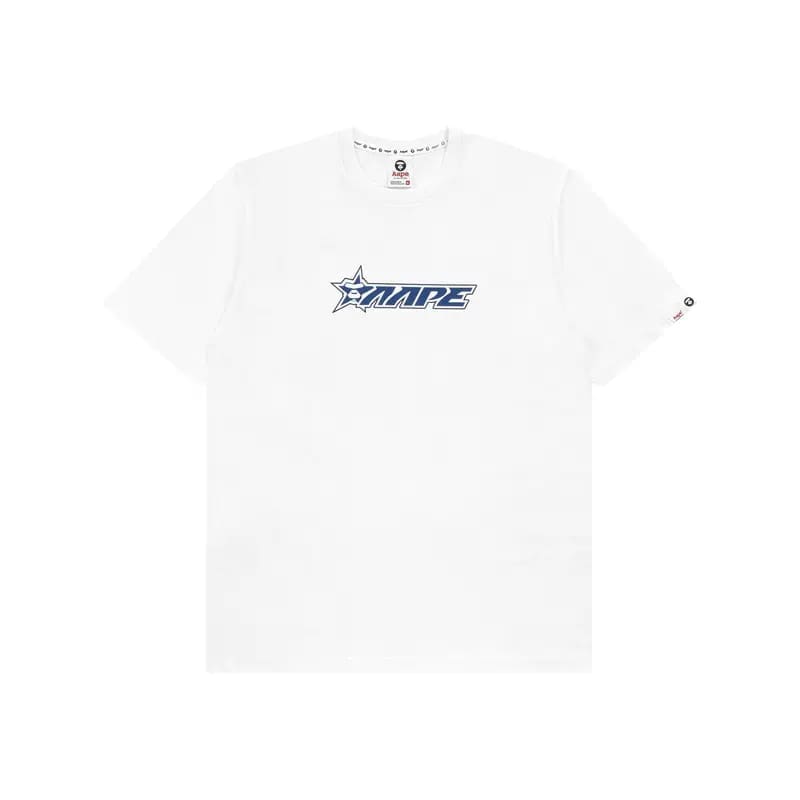 AAPE Camouflage Letter Print Loose Short Sleeve T-Shirt for Men and Women