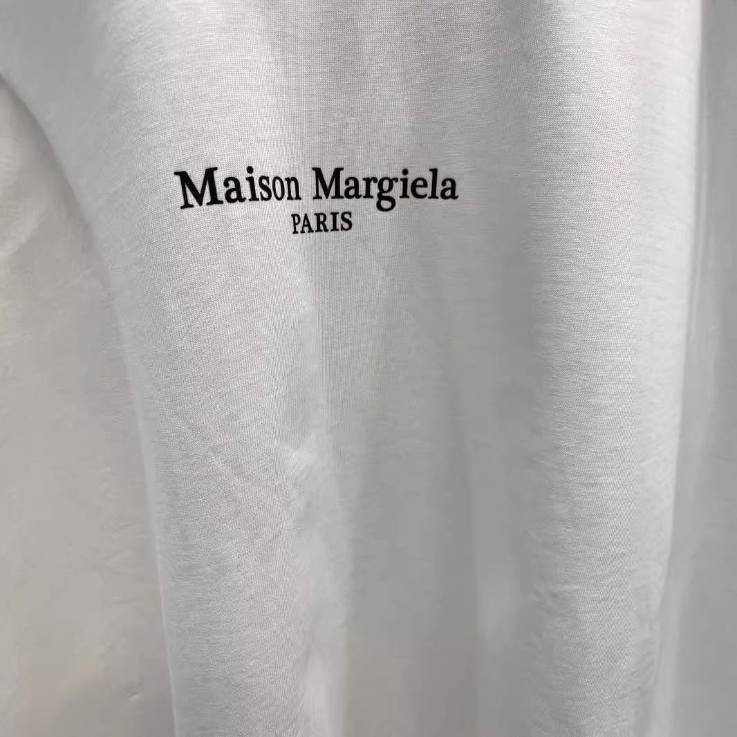 Maison Margiela MM6 Heavy Weight Letter Print Long Sleeve T-Shirt for Men