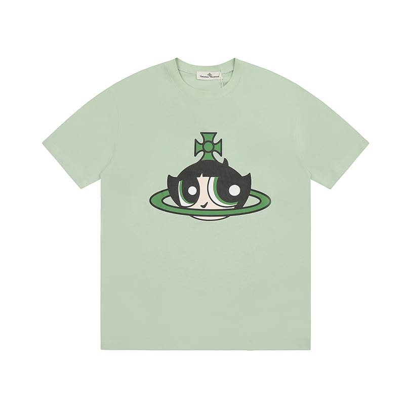 Vivienne Westwood Splash-Ink Embroidery Star Print Loose T-Shirt Half Sleeve