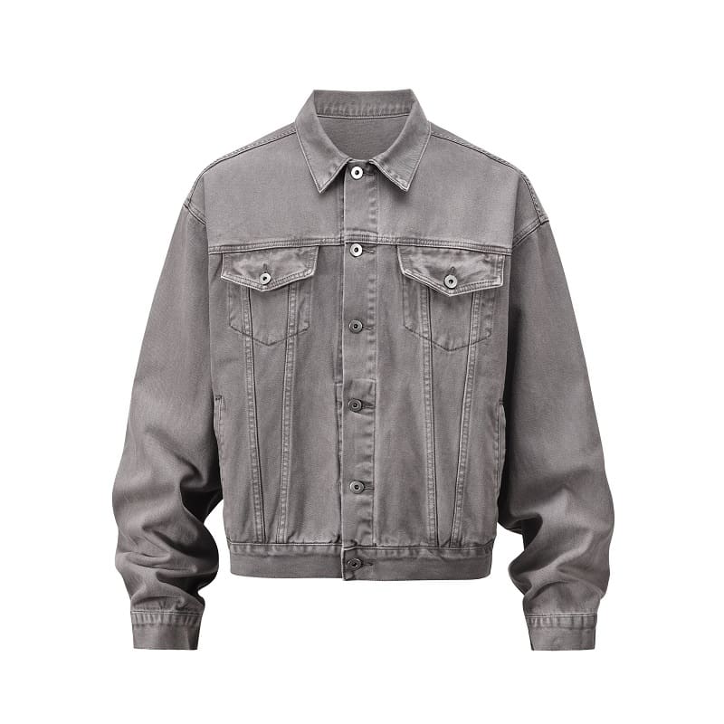 VUJADE 006 washed distressed gray short tannin Denim jacket KENIJIMA same coat