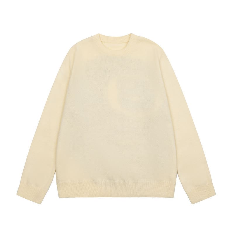 Stussy Personal Leisure Black Loose Pullover Sweater for Men and Women
