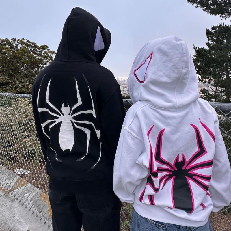 Gothic Punk Hip Hop Zipper Hoodie Y2G Digital Print