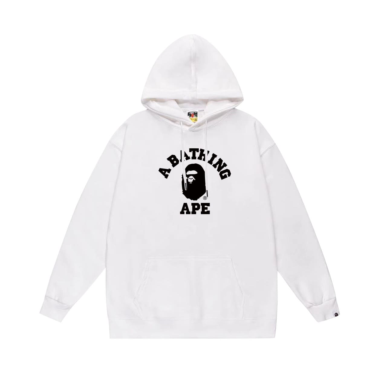 BA Ape Head Logo Letter Print Hoodie Loose Fit for Men and Women
