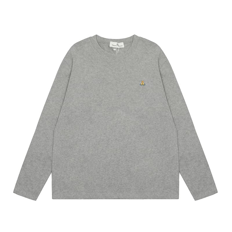 Vivienne Westwood Splash-Ink Embroidered Long Sleeve T-Shirt for Men and Women
