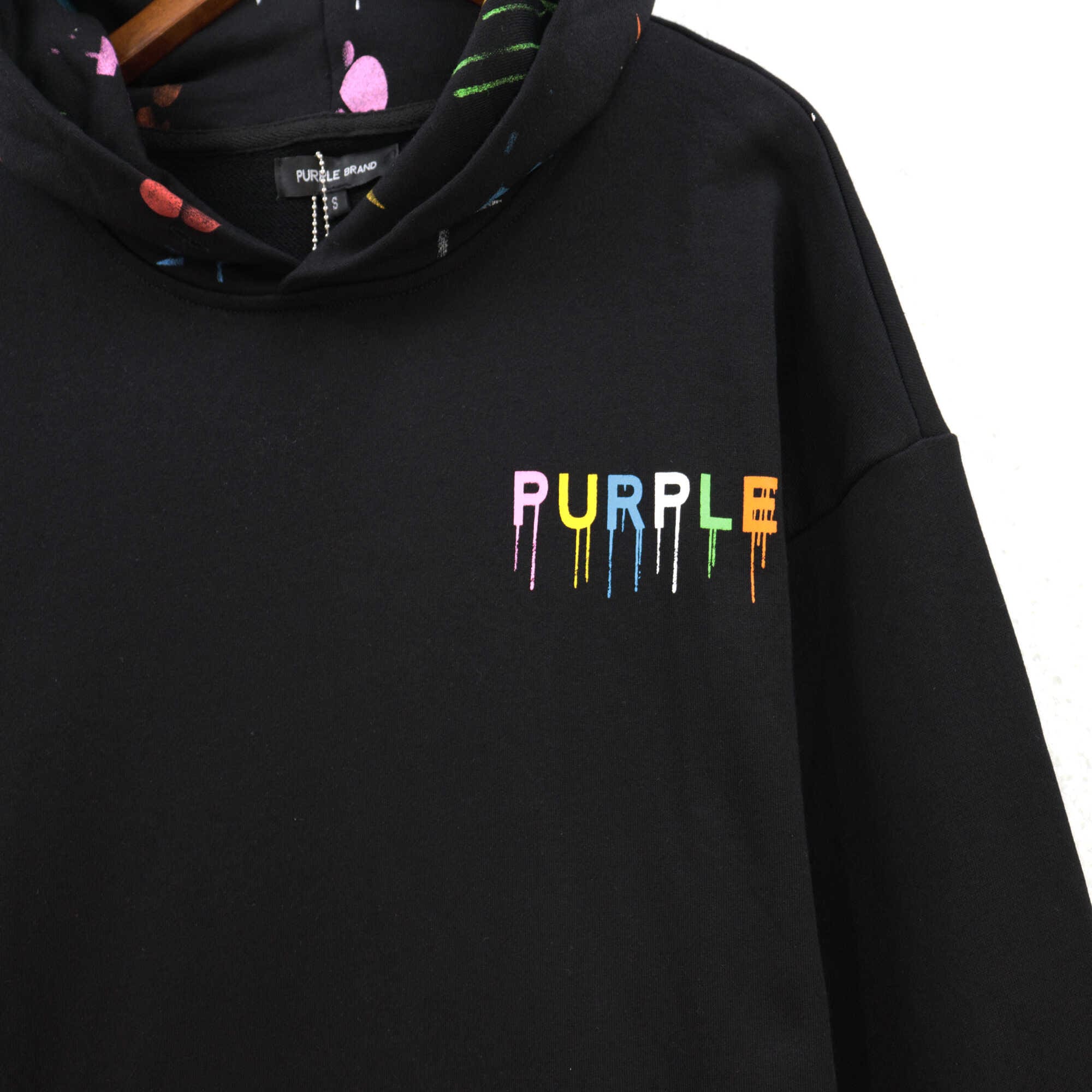 saint vintage pu*re b*and letter print hooded sweatshirt