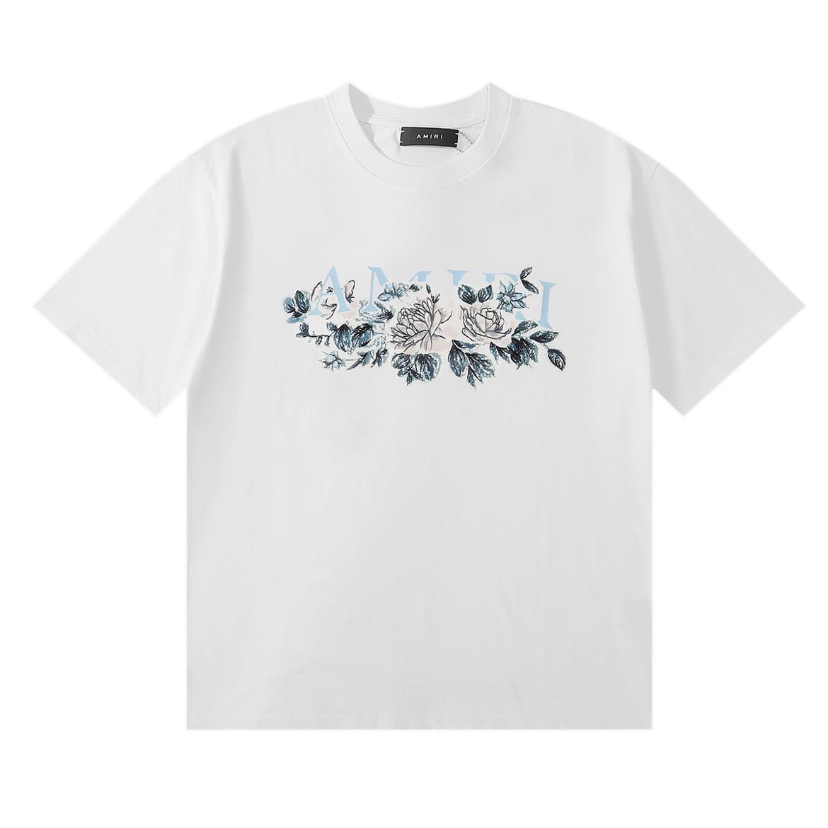 Amiri Fashion Solid Color High Street T-Shirt Retro Loose Fit A