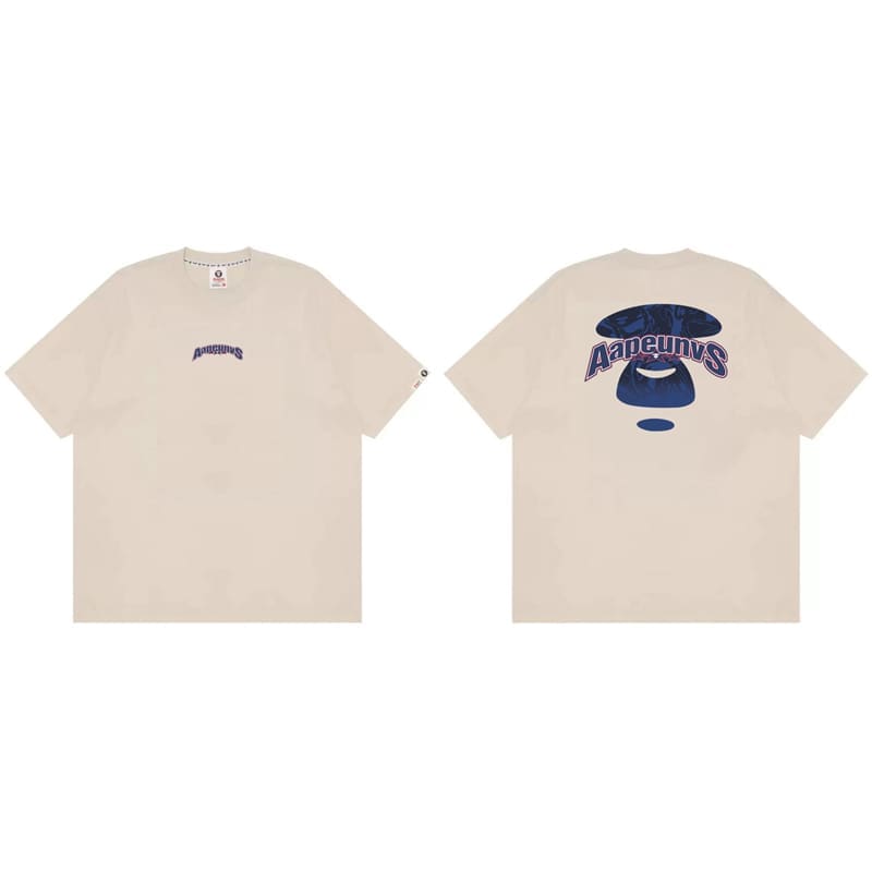 AAPE Ape Head Badge Printed Short Sleeve T-Shirt for Men and Women