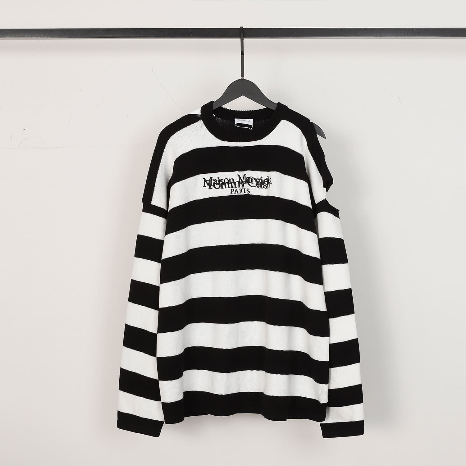 Maison Margiela MM6 Letter Embroidered Loose Crew Neck Sweater