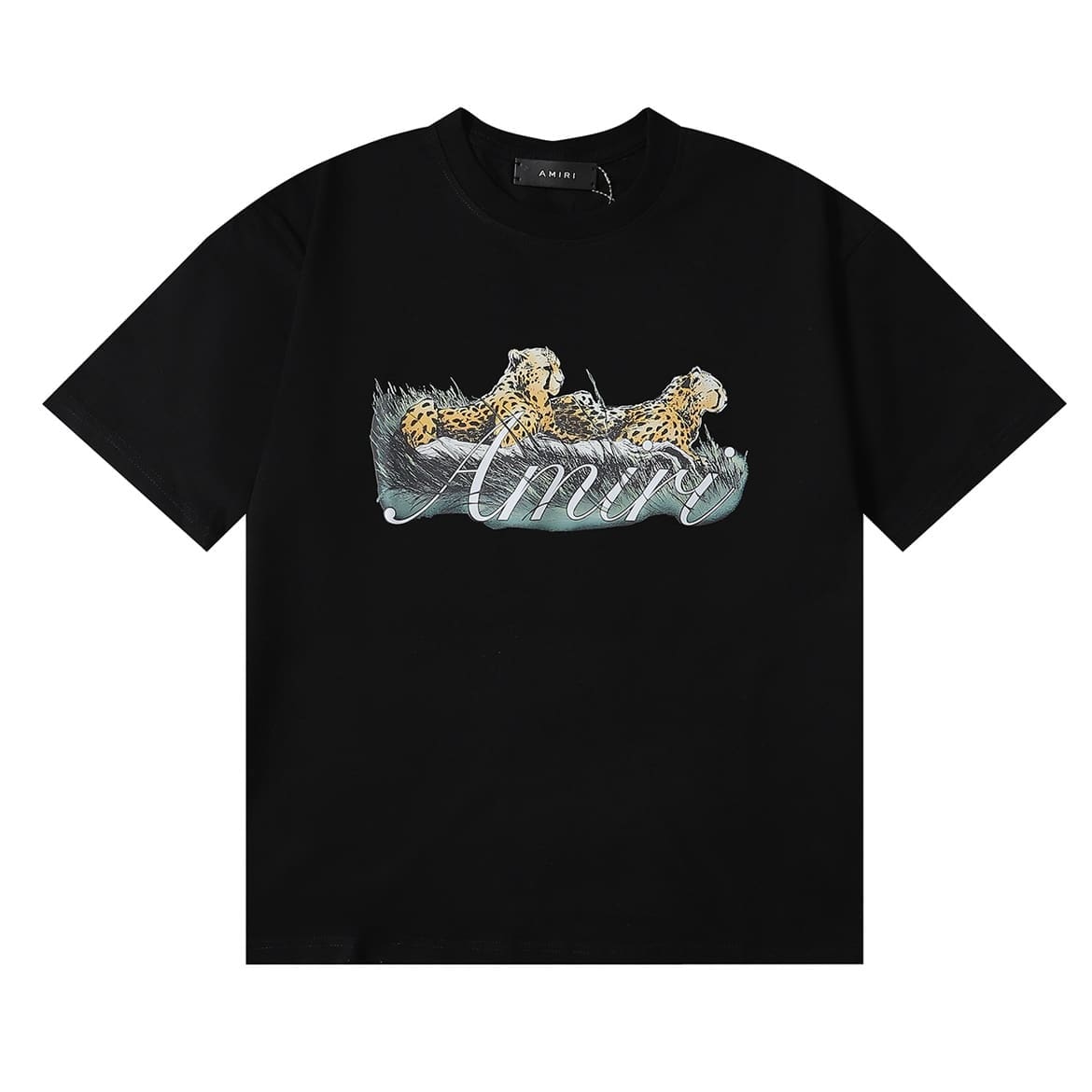 Amiri Fashion Solid Color High Street T-Shirt Retro Loose Fit A
