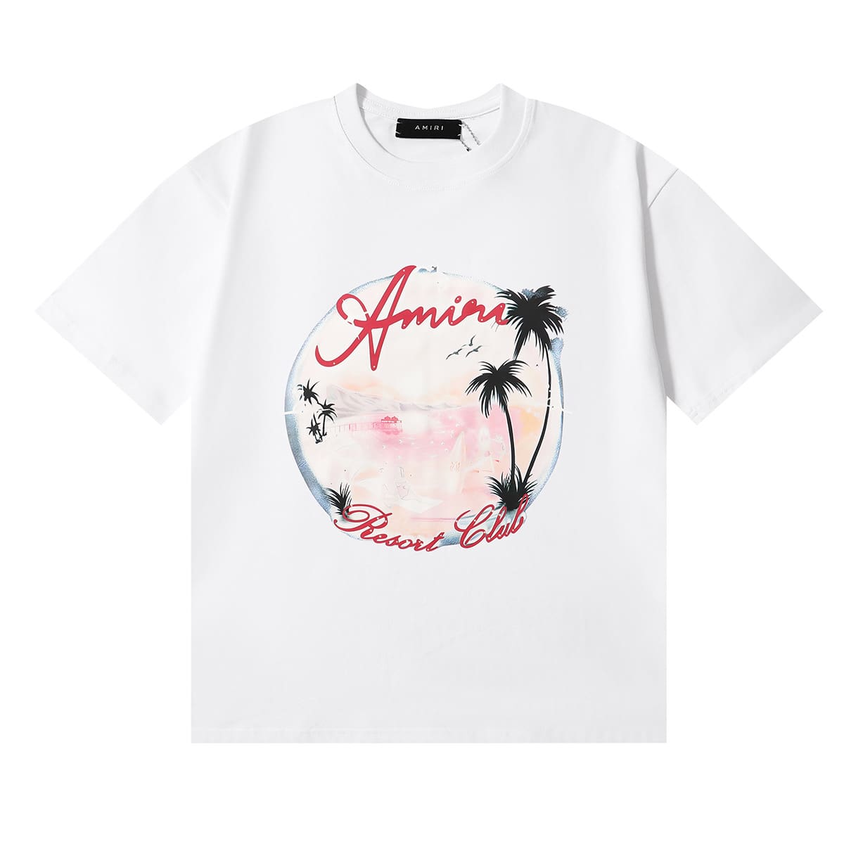 Amiri Fashion Solid Color High Street T-Shirt Retro Loose Fit 2