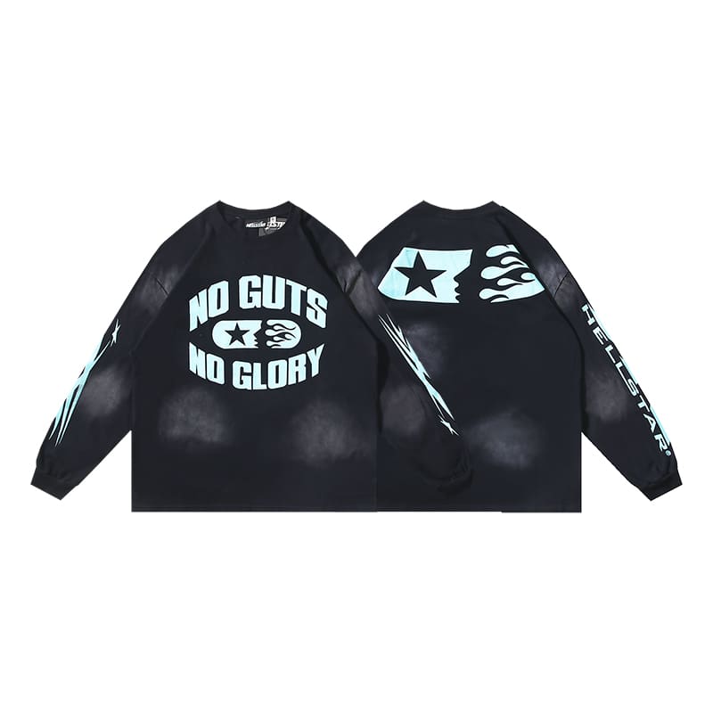 H*lst*r ins hip hop long sleeve t shirts american style hip hop trendy washed long sleeve t-shirt