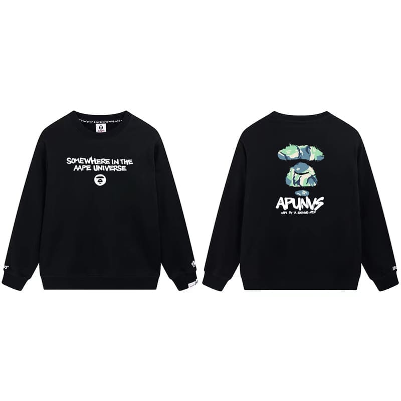 AAPE Ape Head Camouflage Loose Terry Hoodie for Men and Women