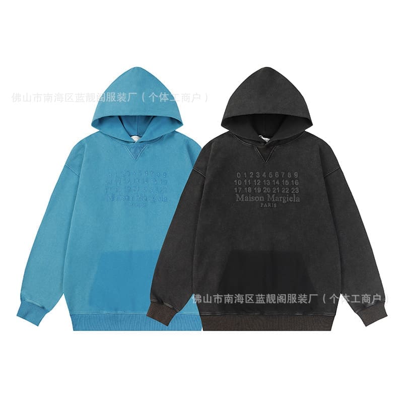 Maison Margiela MM6 Washed-Out Hooded Sweater for Men and Women