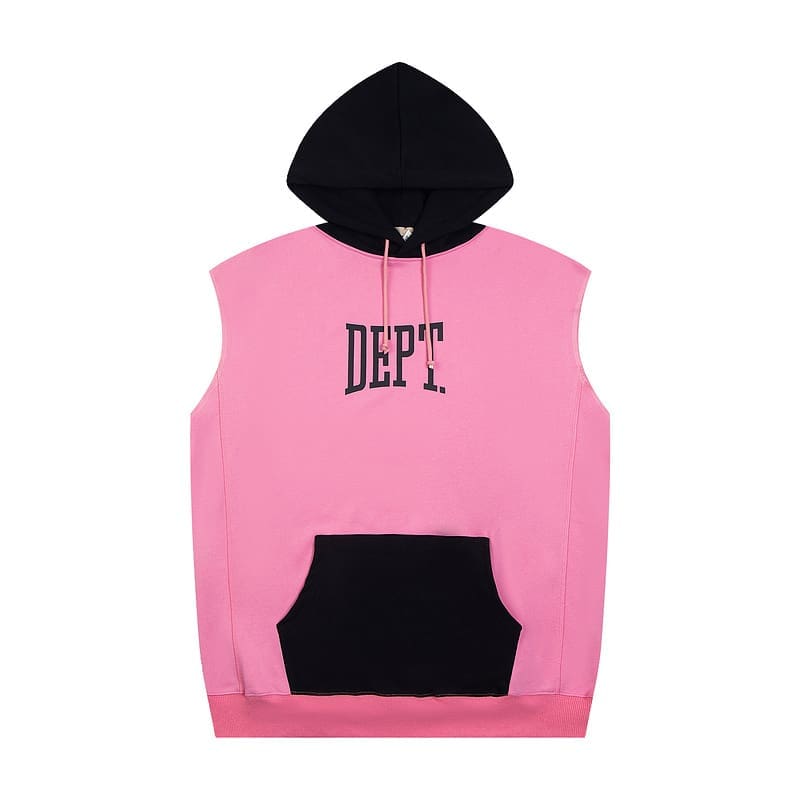Gallery Dept High Street Letter Print Hooded Vest Jacket with Color Collision Design