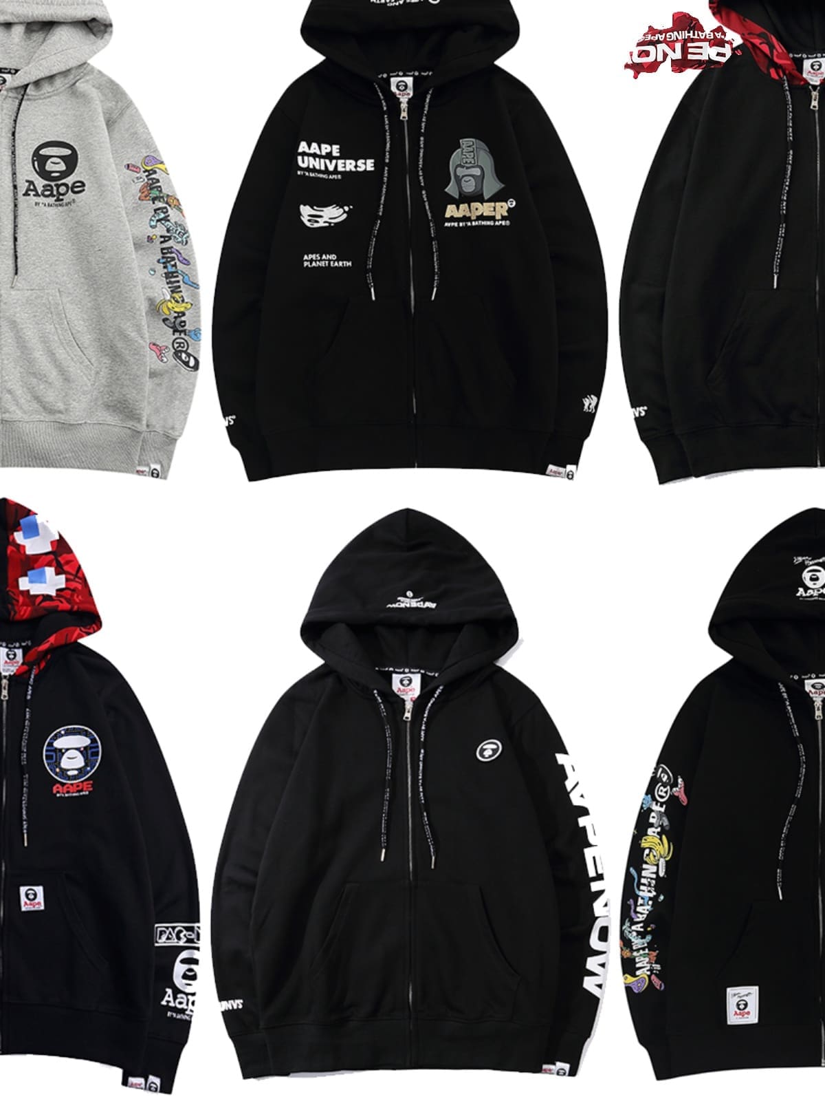 AAPE Ape Head Camouflage Zip Hoodie for Men and Women