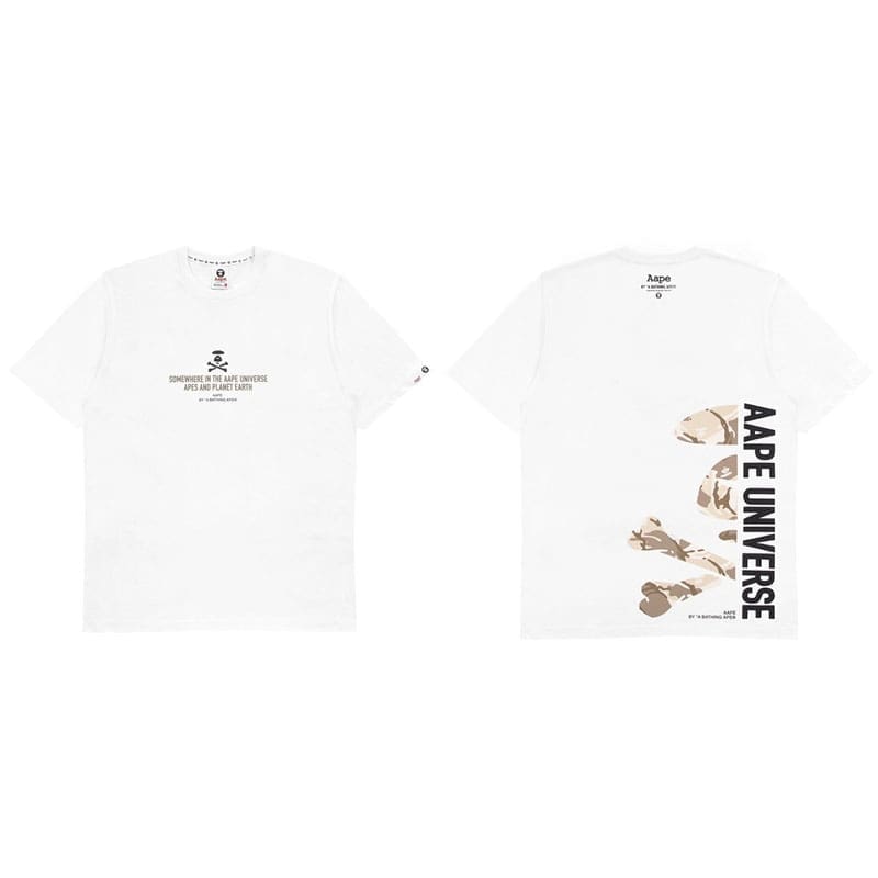 AAPE Ape Head Badge Printed Short Sleeve T-Shirt for Men and Women