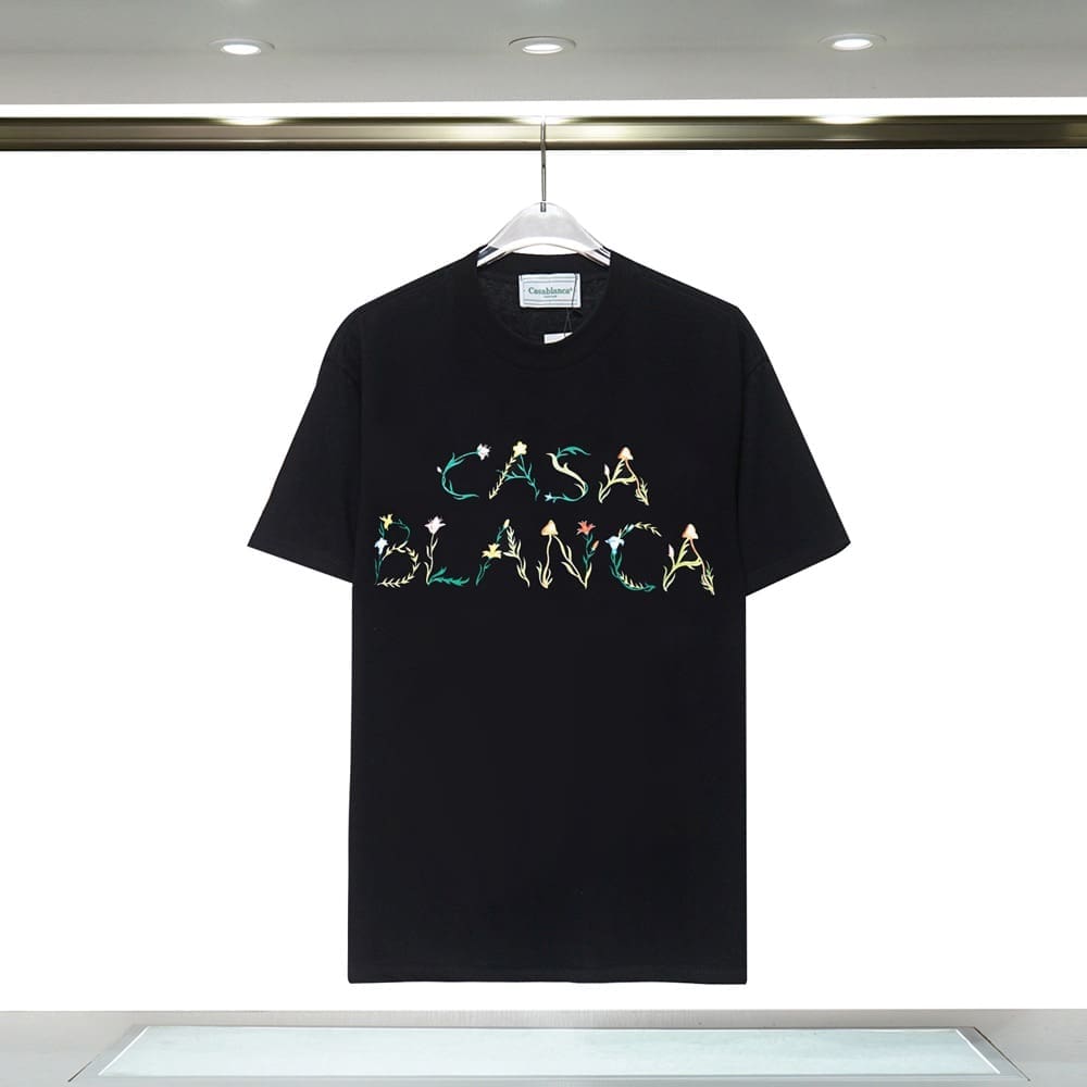 Casablanca 23ss Summer T-Shirt Elbow-Sleeve Men’s and Women’s Top