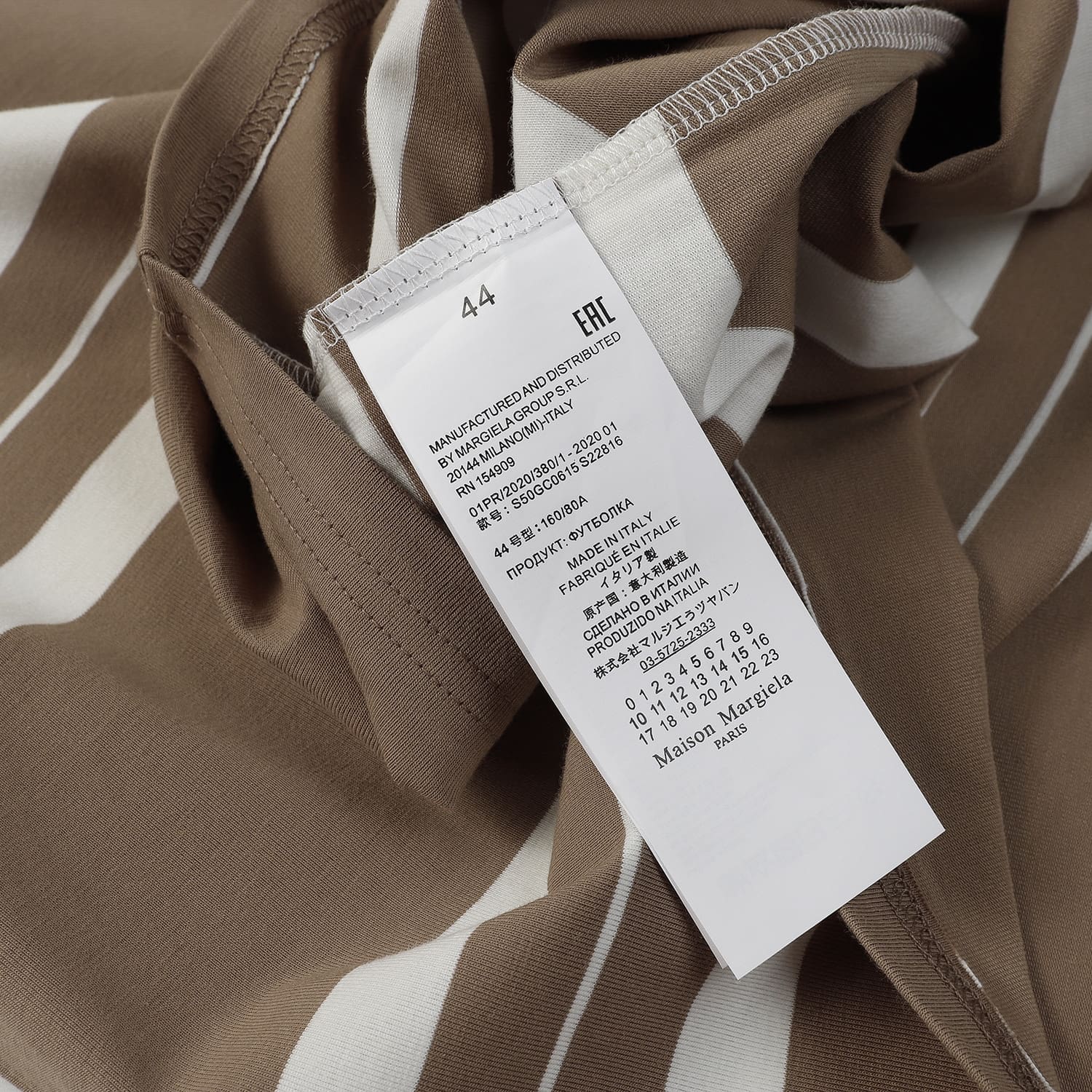 Maison Margiela MM6 Cotton Striped Long Sleeve T-Shirt for Men and Women