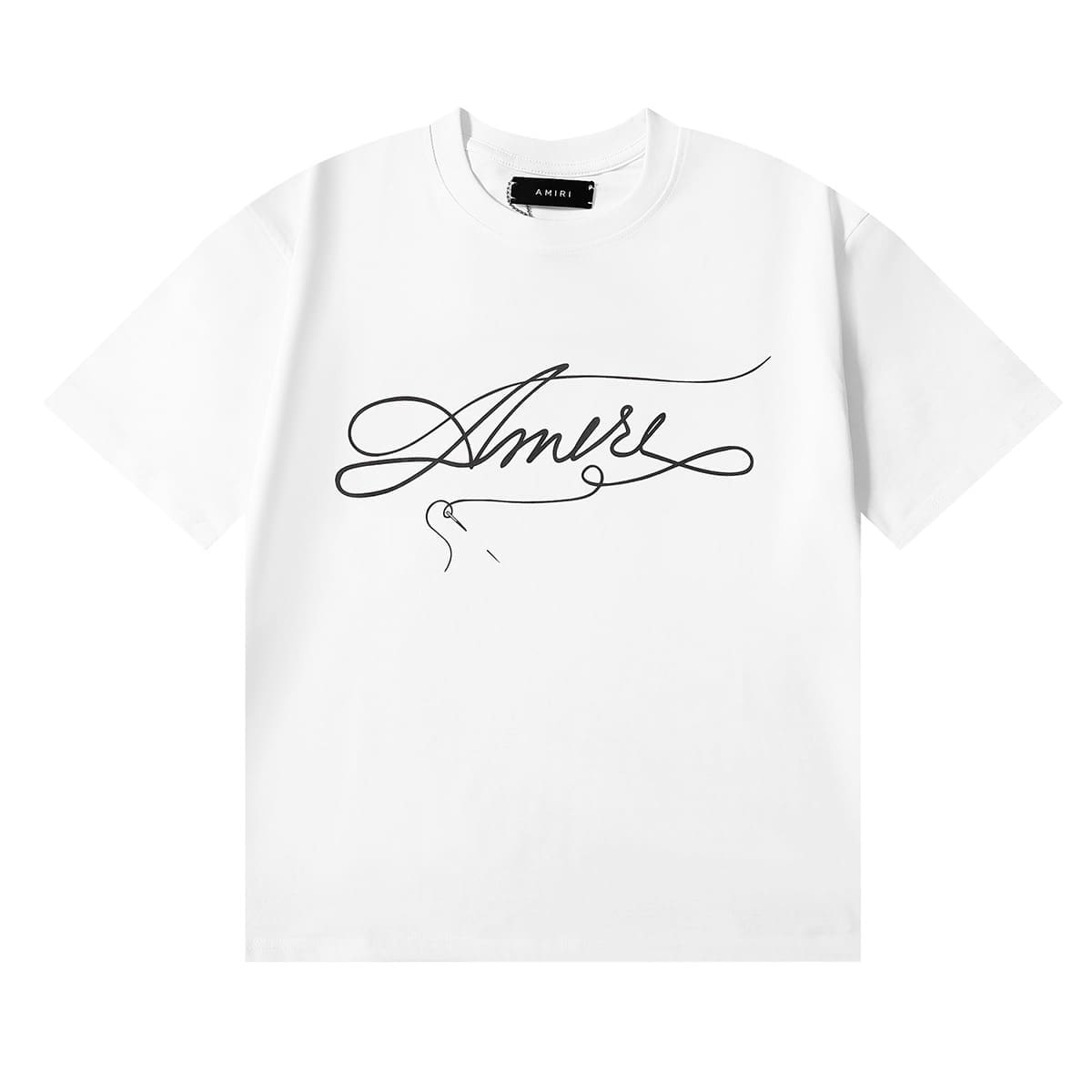 Amiri Fashion Solid Color High Street T-Shirt Retro Loose Fit 2
