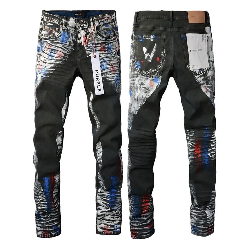 pu*re b*and heavy industry paint distressed jeans 9011