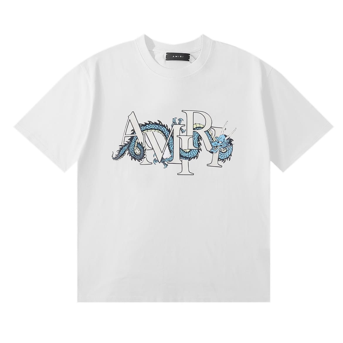 Amiri Fashion Solid Color High Street T-Shirt Retro Loose Fit A