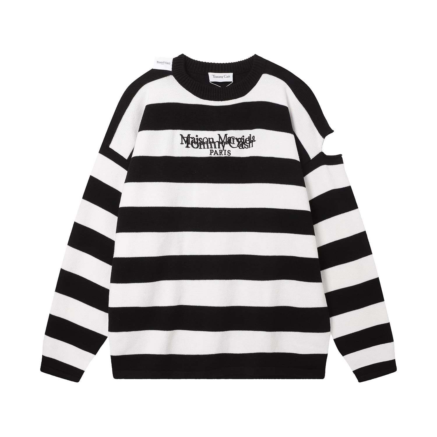 Maison Margiela MM6 Letter Embroidered Loose Crew Neck Sweater